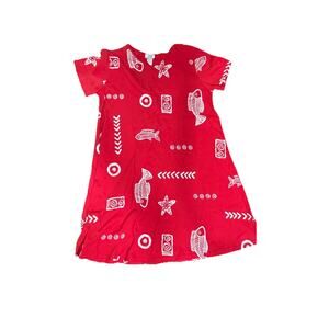 JOSTAR Made in USA Midi Dress Red with White Fish Women’s Size L